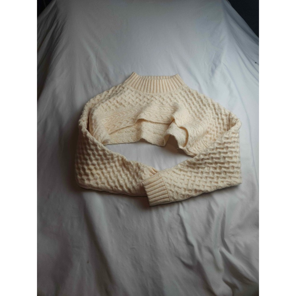 ASTR The Label Cream Cable Knit Mock Neck Shrug Sweater Womens Medium